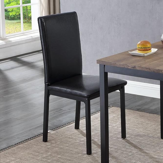 2 Piece Black Metal Dining Chair C-1025