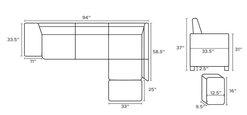 Reversible Sectional Sofa Bed T1225