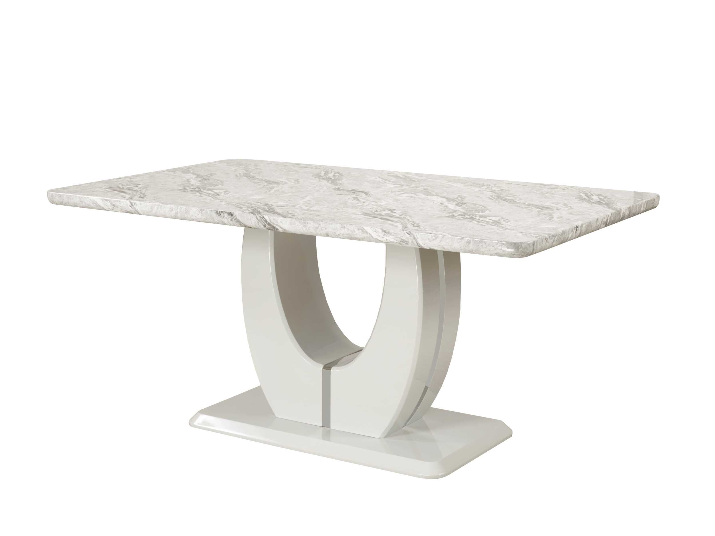 Tulita Dining Table With a Grey Under Toned Paper Marble Top 1280