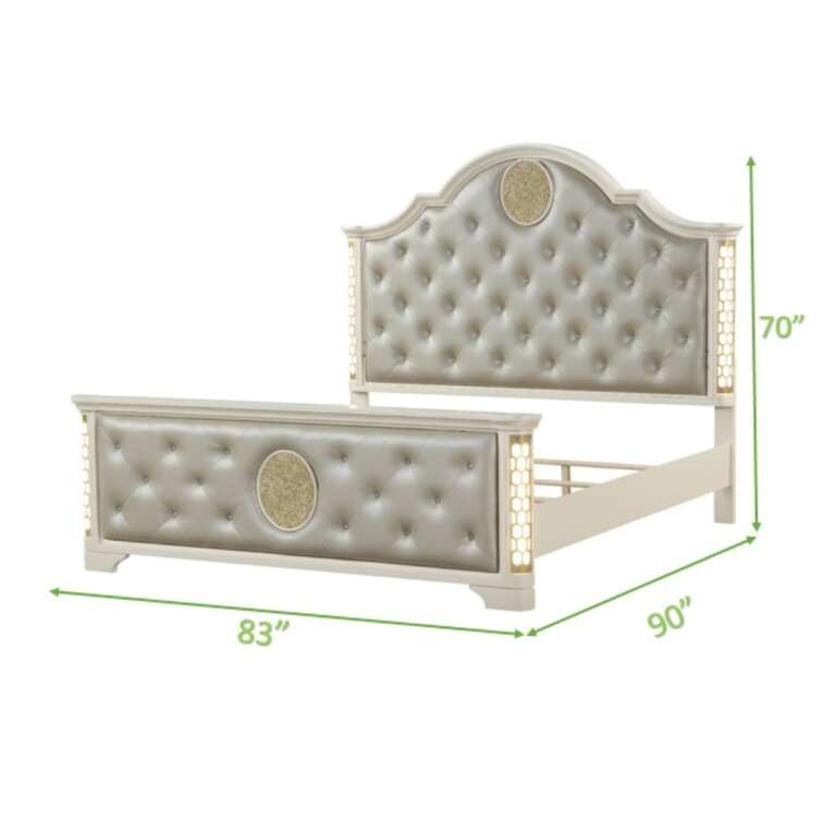 Jasmine Unique LED Bed Beige 1291