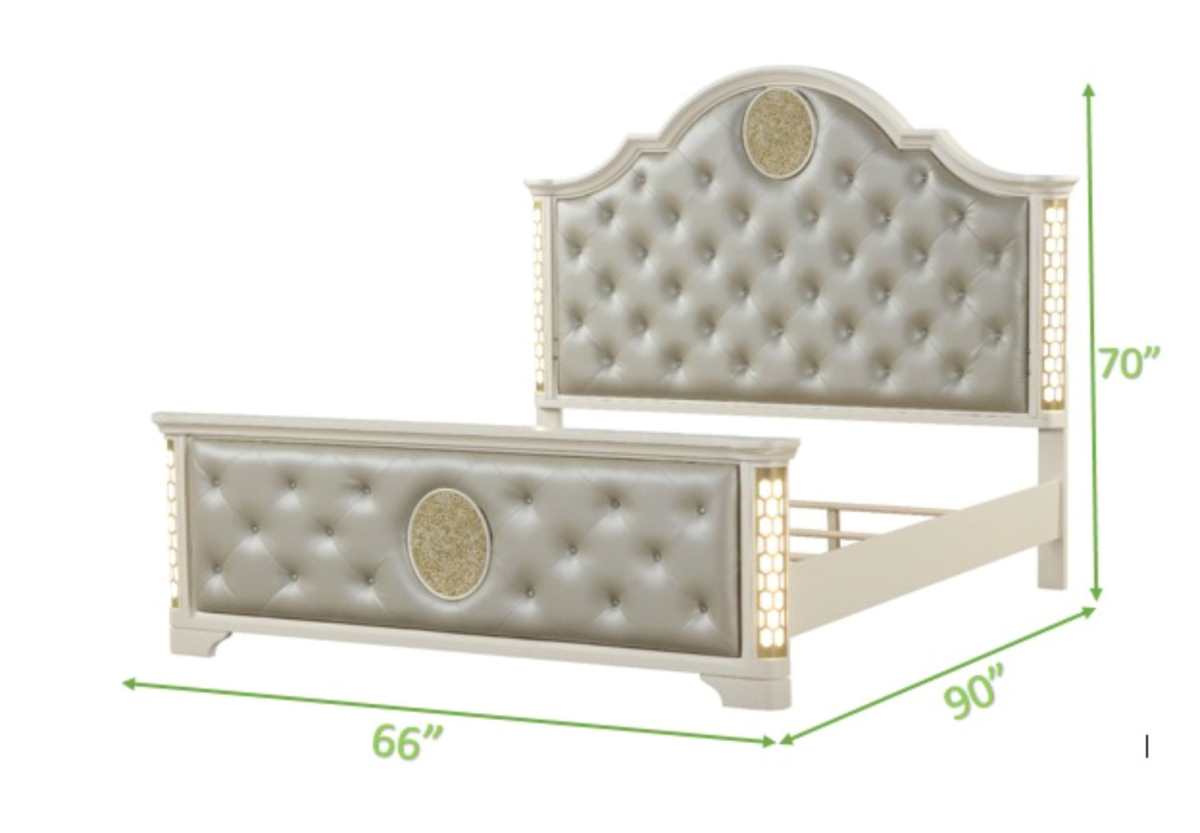 Jasmine Unique LED Bed Beige 1291