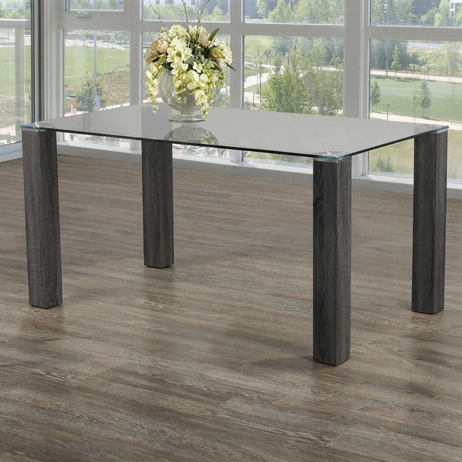 Tempered Clear Glass Dining Table IF-1449