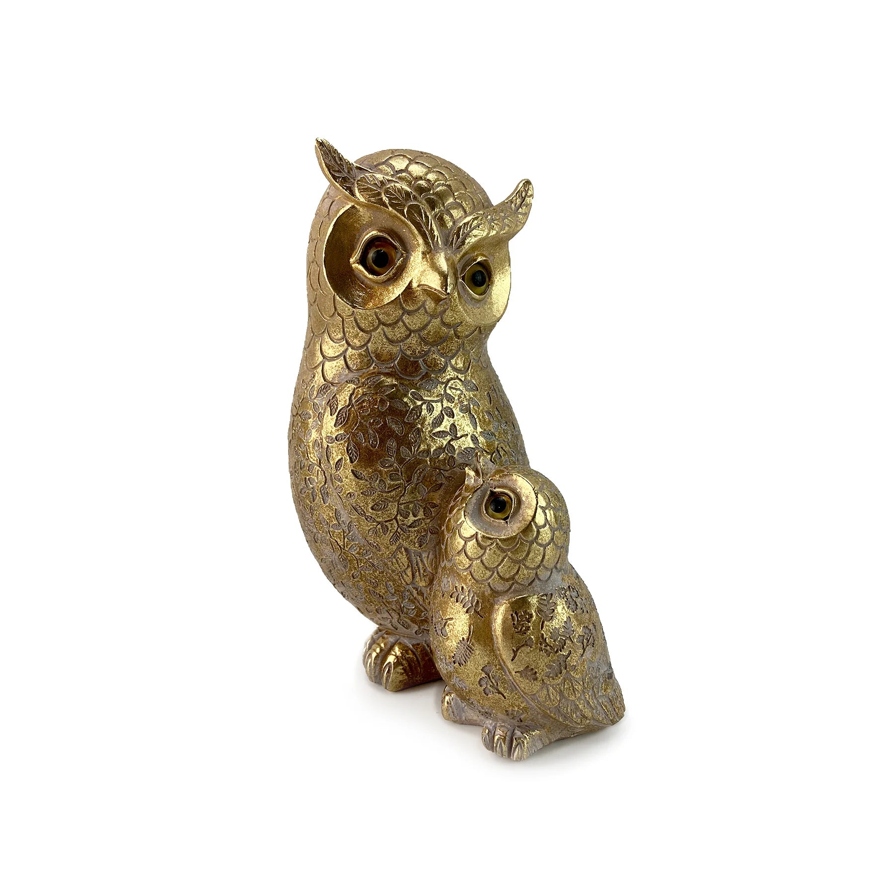 MOM OWL+BABY GOLD FIGURINE EL 16-061