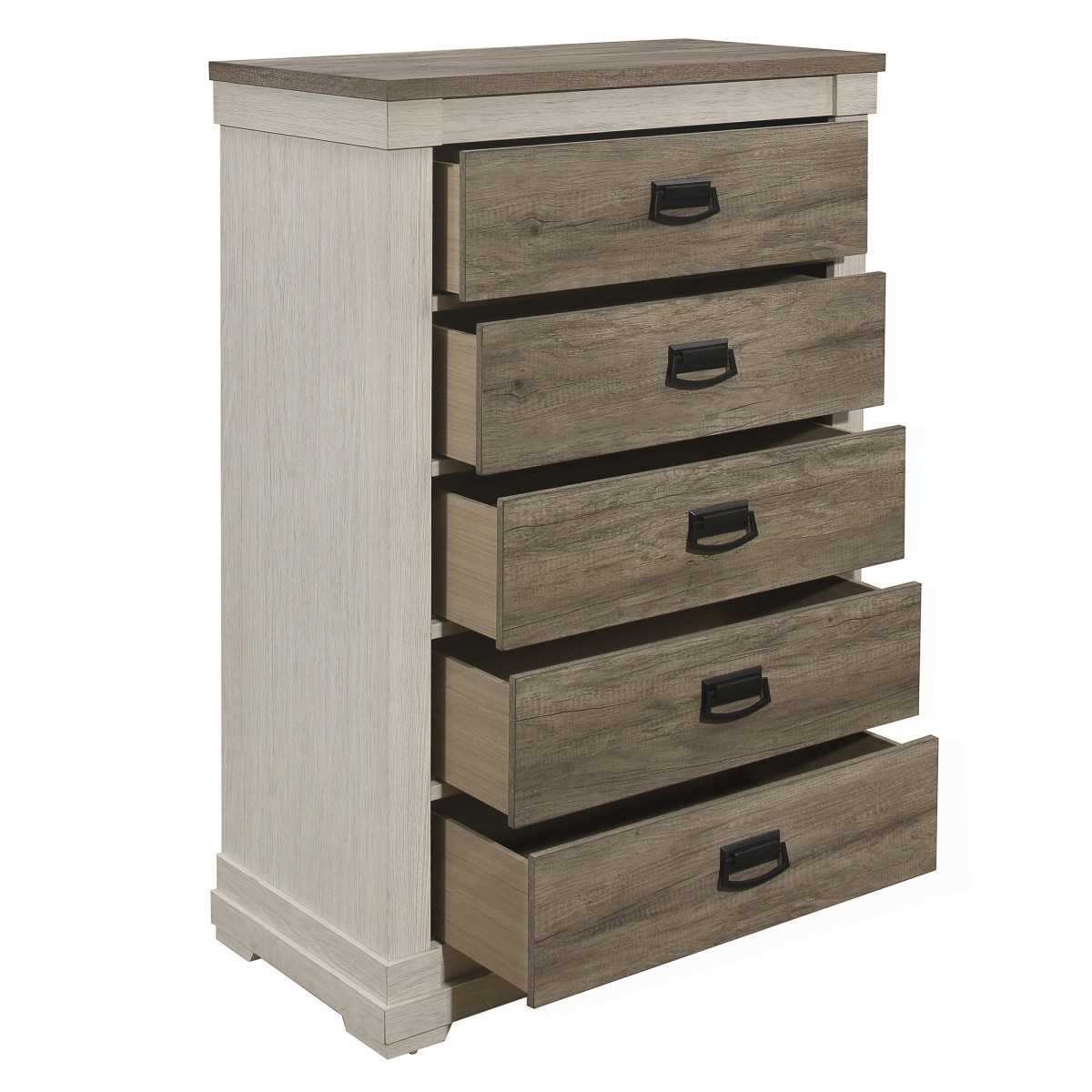 Arcadia Wooden Chest White & Weathered Gray 1677