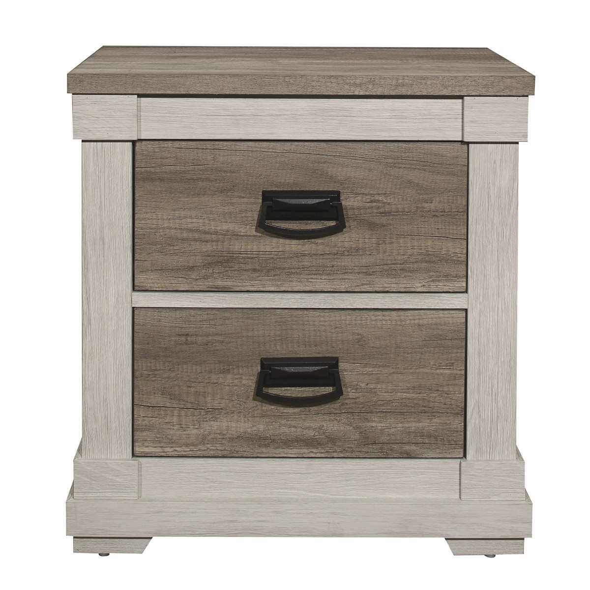 Arcadia Wooden Night Stand White & Weathered Gray 1677