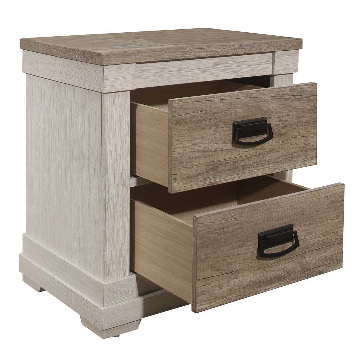 Arcadia Wooden Night Stand White & Weathered Gray 1677