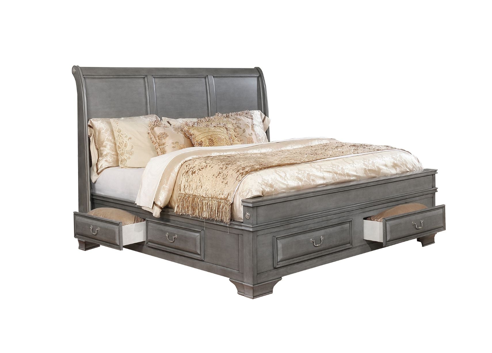 Milton Wooden Bedroom Set Grey 1701