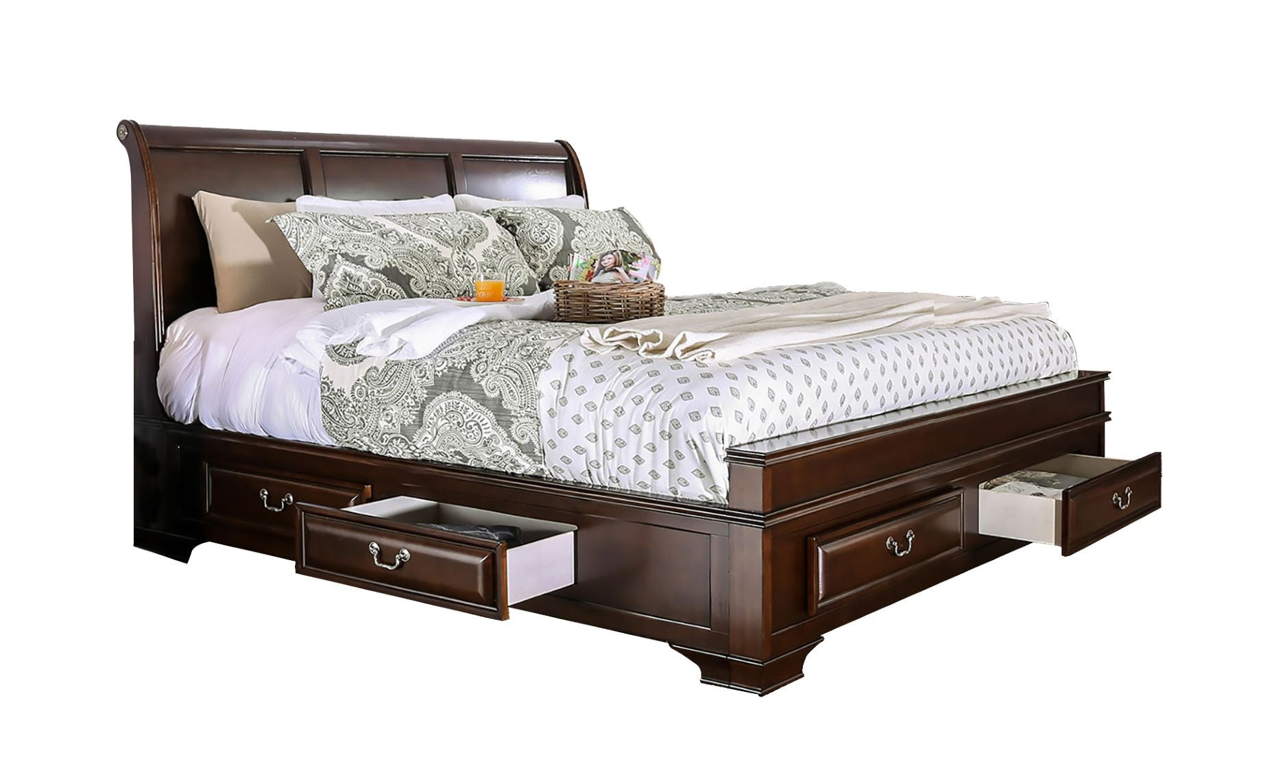 Milton Bedroom Set Cherry Brown 1701