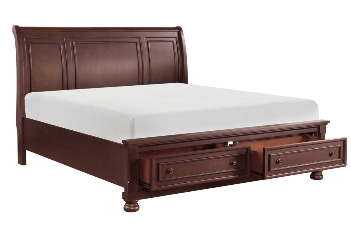 Baltimore Bed With Sleigh Headboard And Storage Footboard Walnut 851