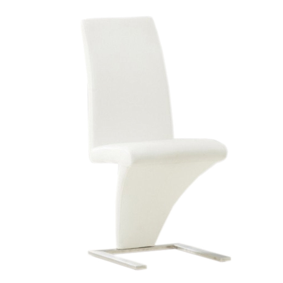 Tempered Clear Glass Dining Table With White Chairs T-1448/ C-1786