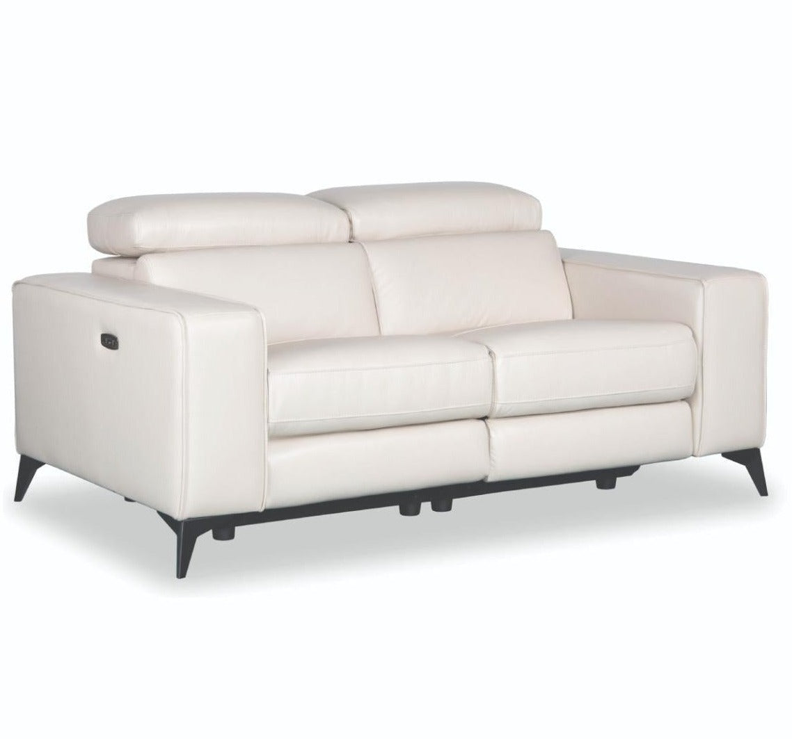 Amiyah Dual Power Genuine Leather Recliner Loveseat Beige 1865