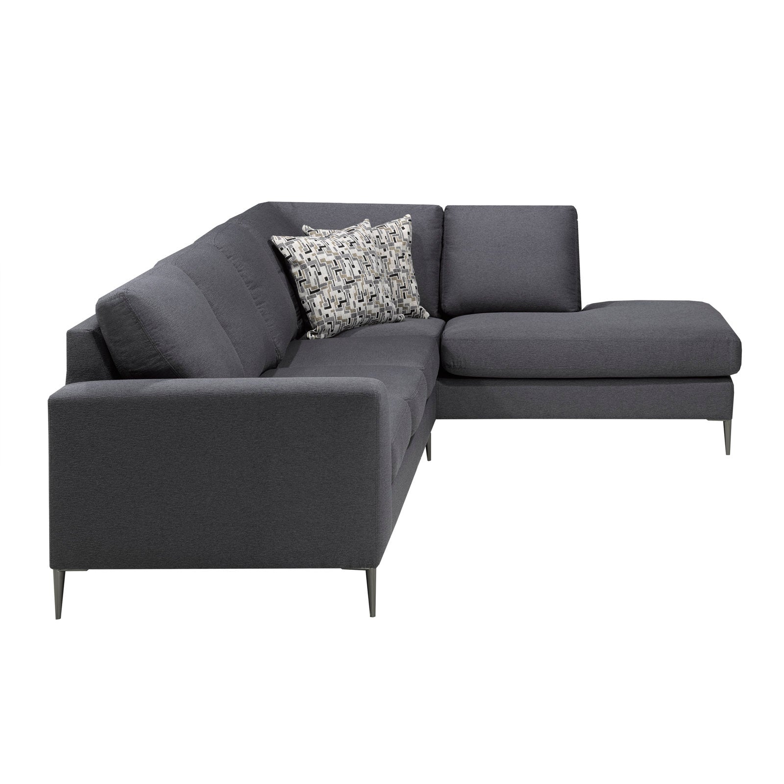 Canadian Made Jargon Charcoal Sectional Sofa 9865