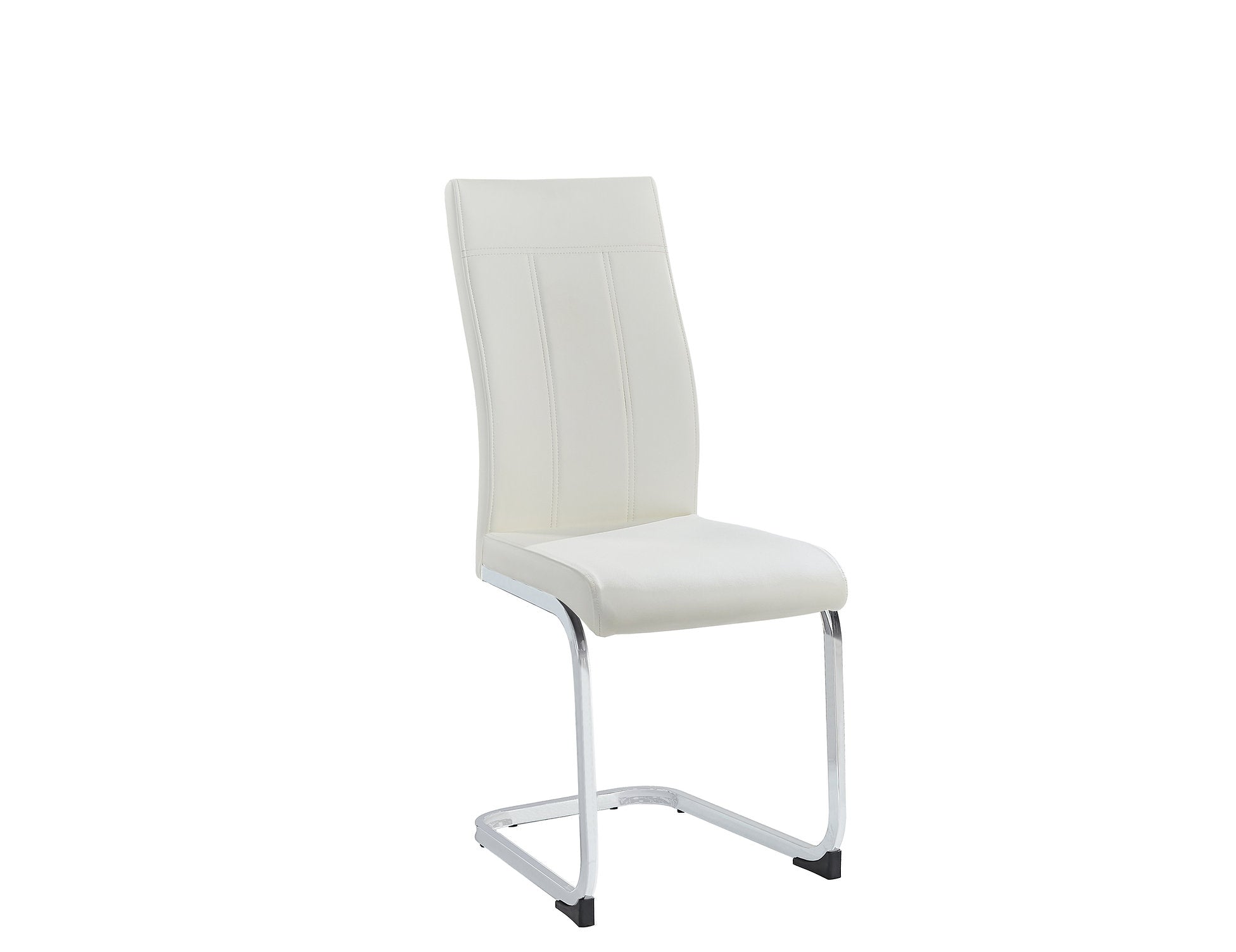 Glass Dining Table With 6 White PU Chairs 1448/1878