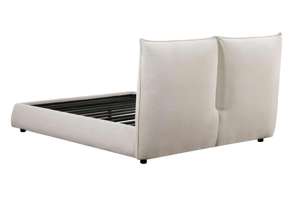 Linna Beige Chenille Upholstered Fabric Bed 1930 11