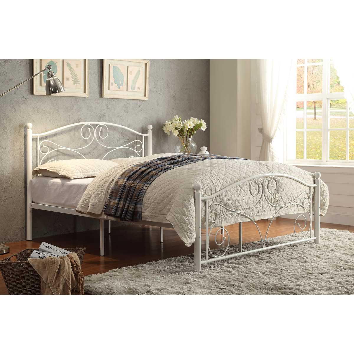 Pallina Full Platform Bed White 2021