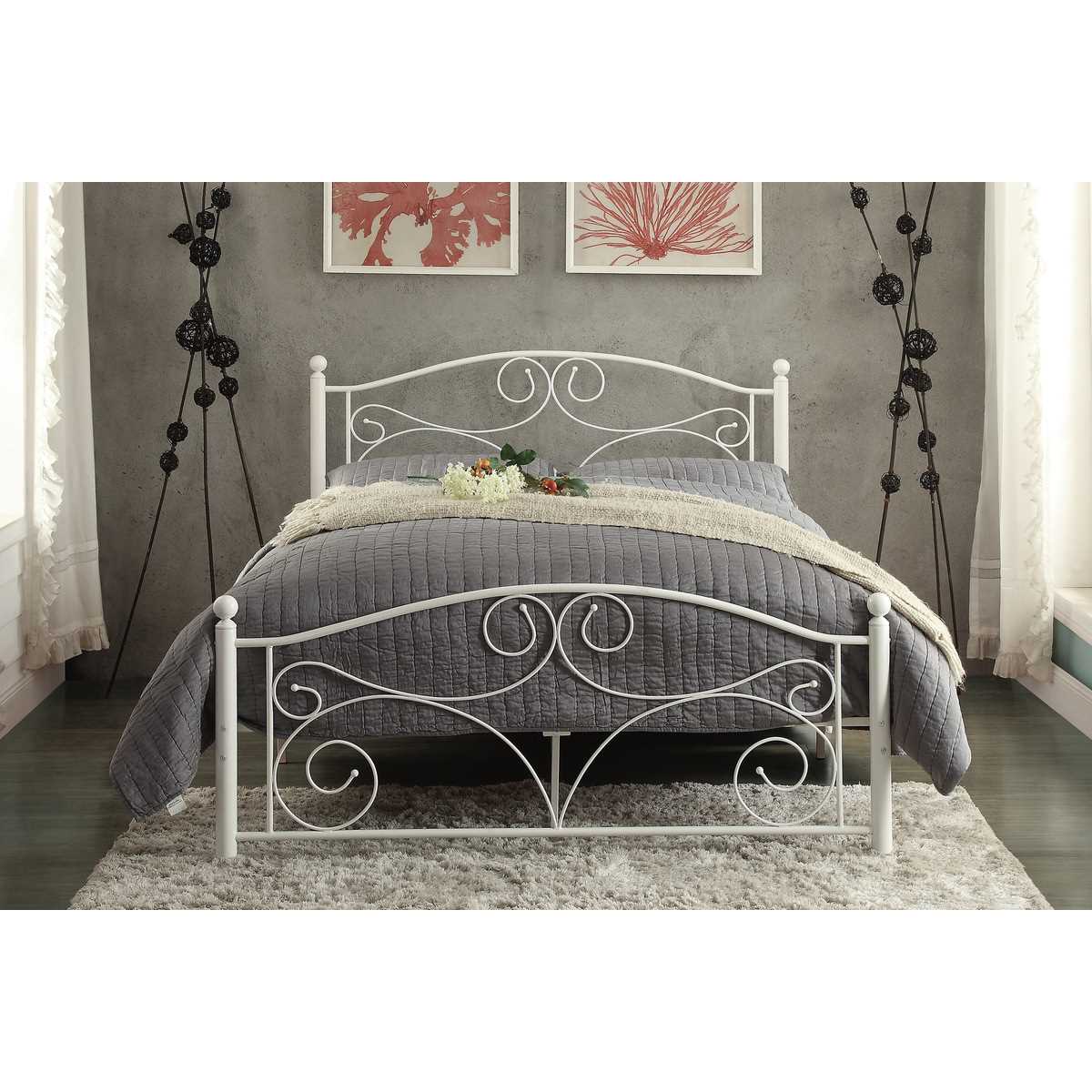 Pallina Full Platform Bed White 2021