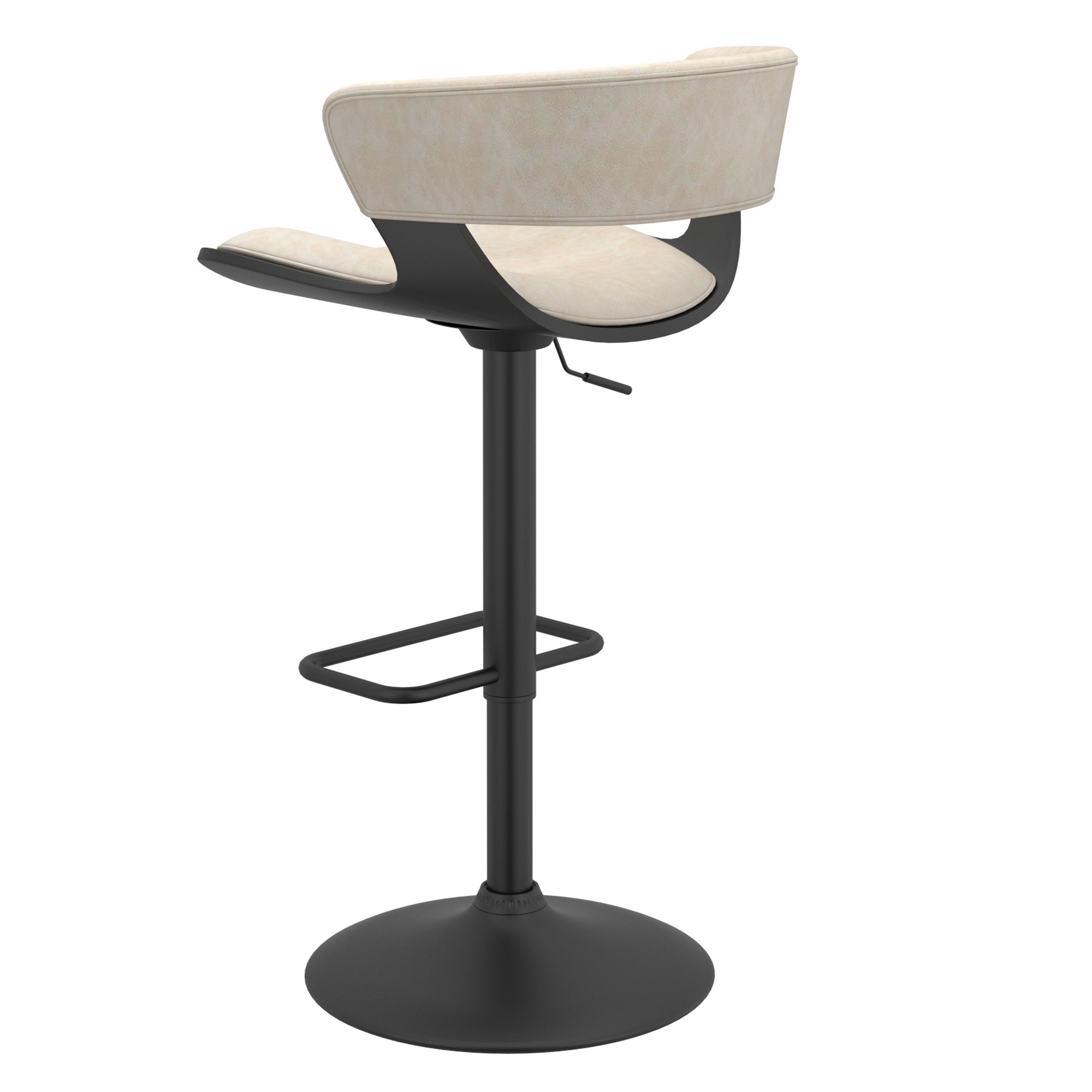 Rover Adjustable Air Lift Stool in Ivory and Black 203-554IV