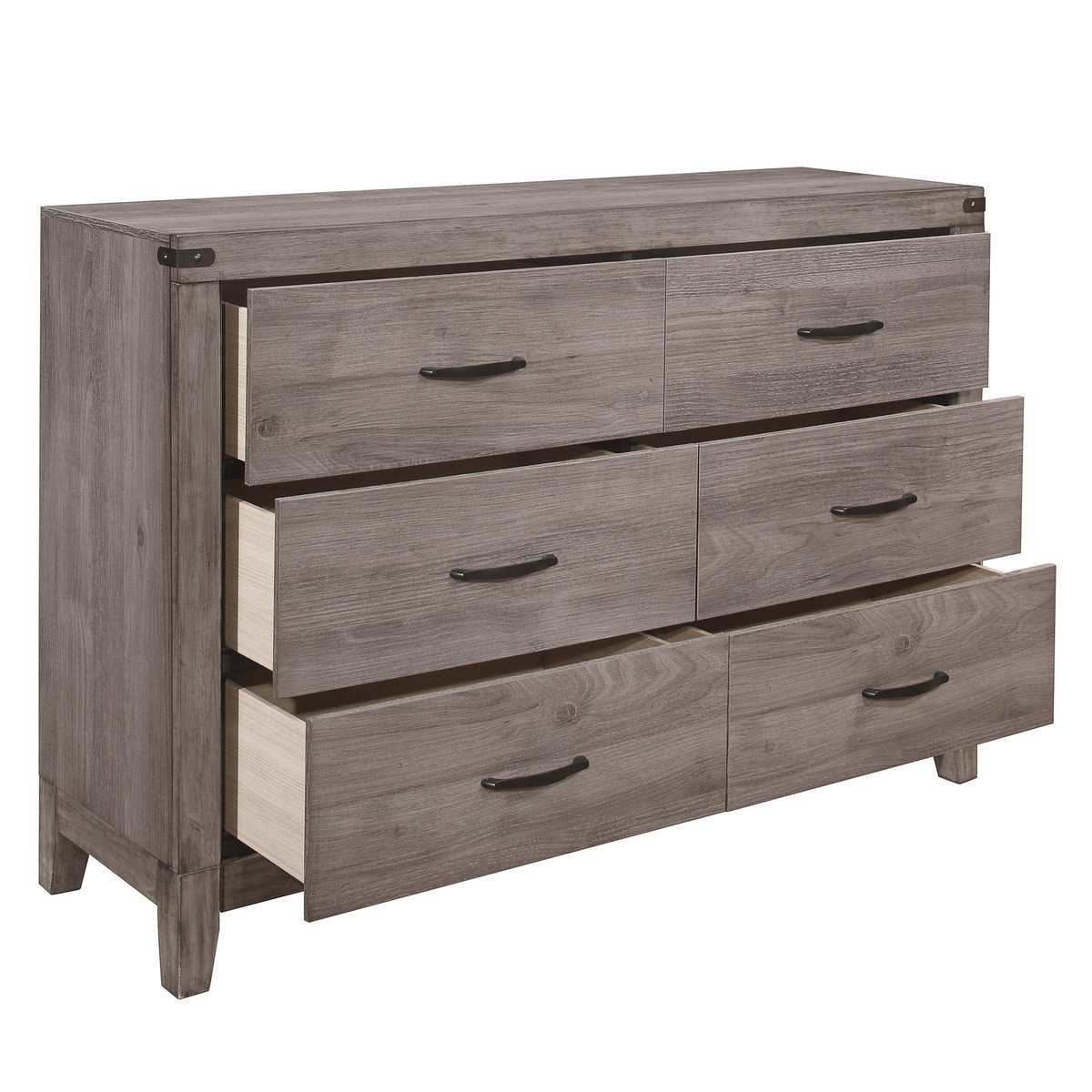 Woodrow Brownish Gray Finish Dresser & Mirror 2042