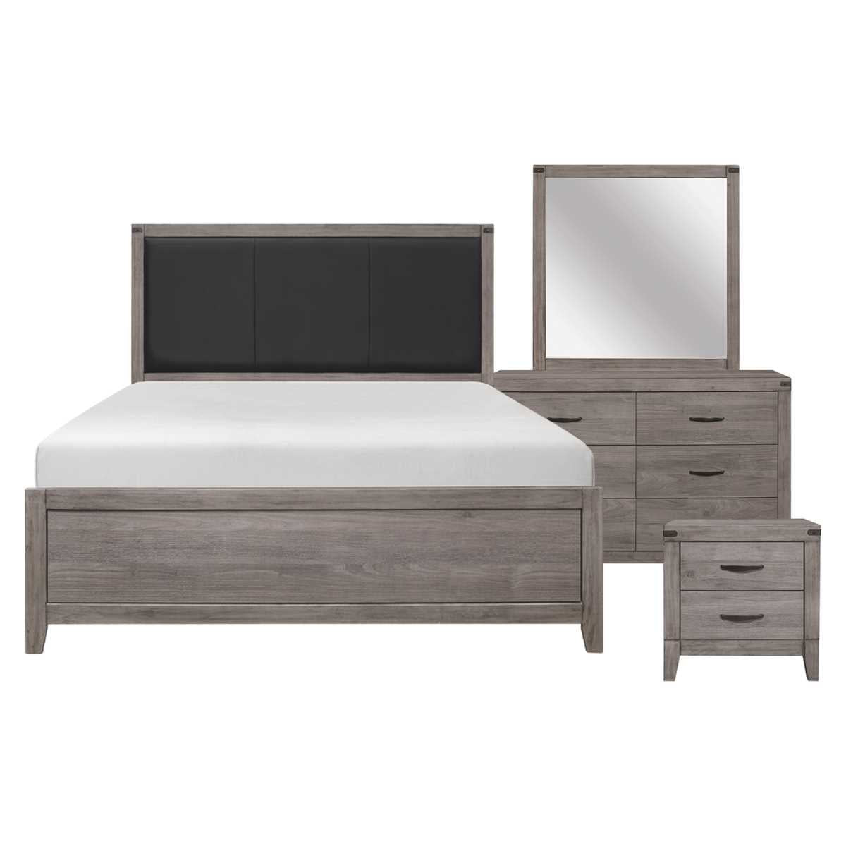 Woodrow Brownish Gray Finish Bedroom Set 2042