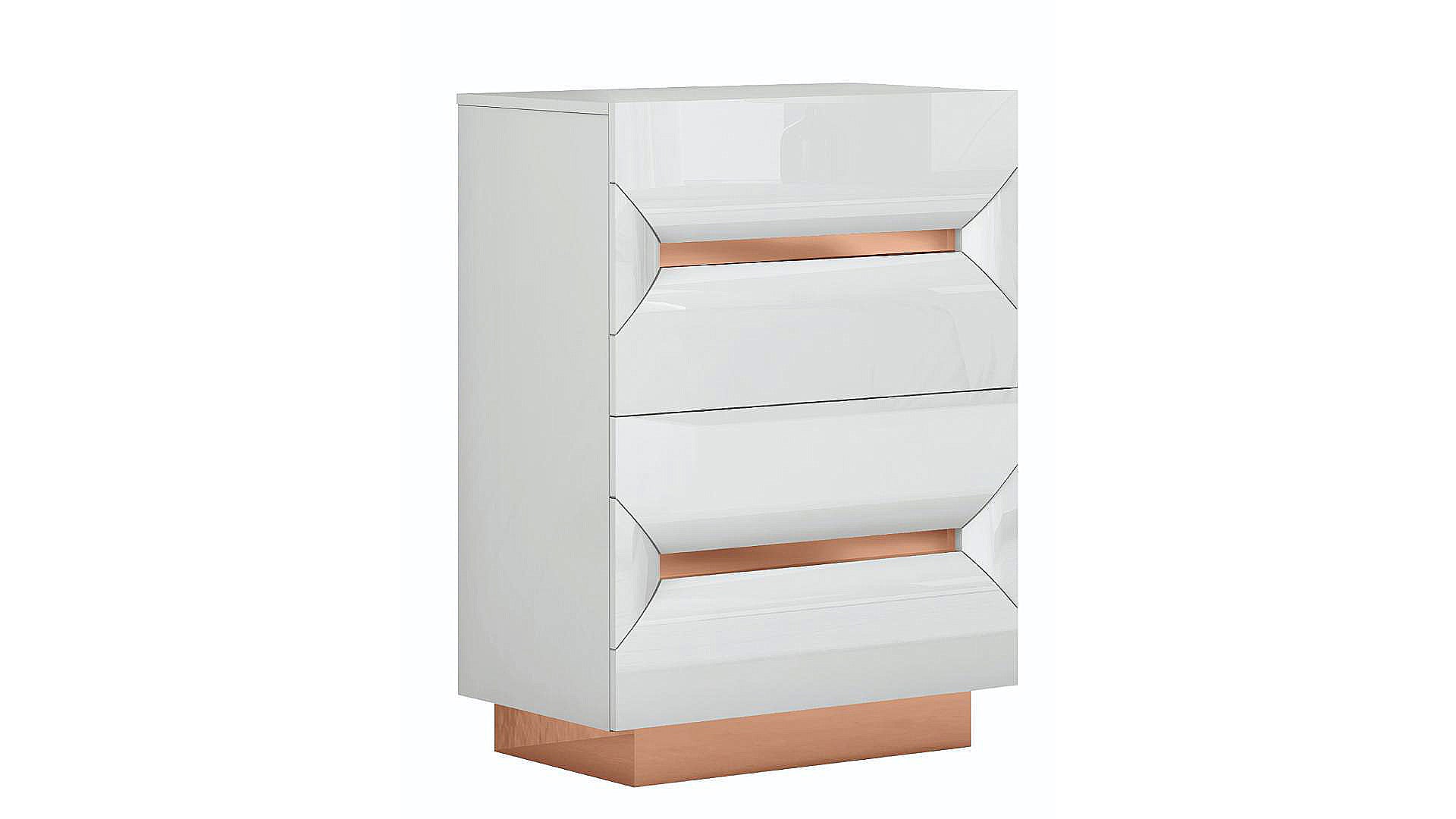 Talia White Lacquer & Rose Gold Chest 2071