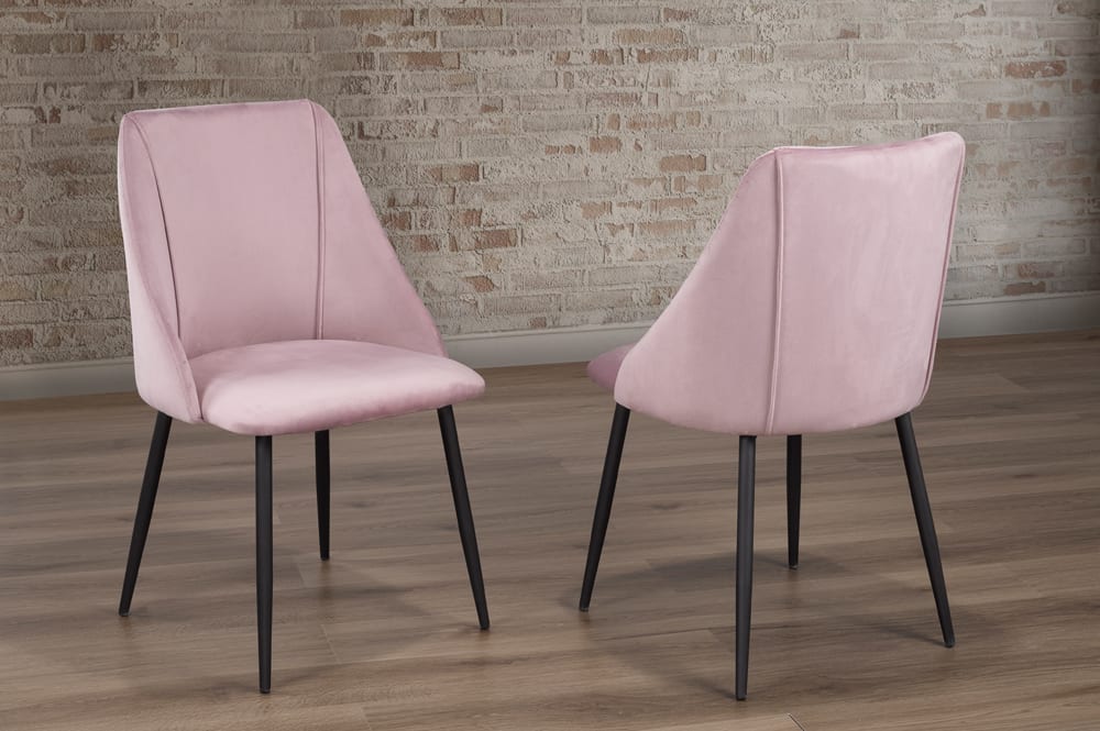 Faux Marble Dining Table With 6 Chairs Pink 3207/212