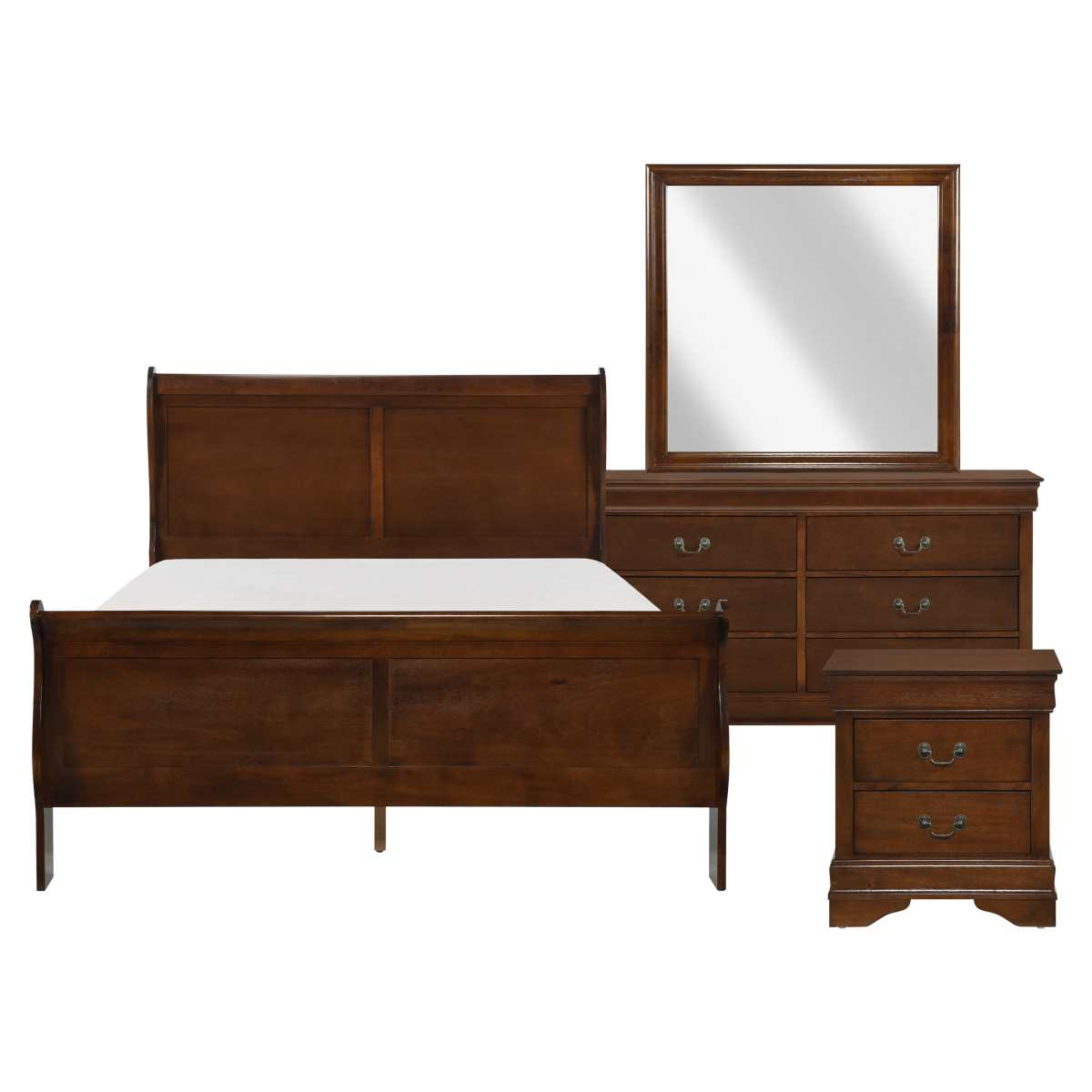 Mayville Wooden Bedroom Set Brown Cherry 2147