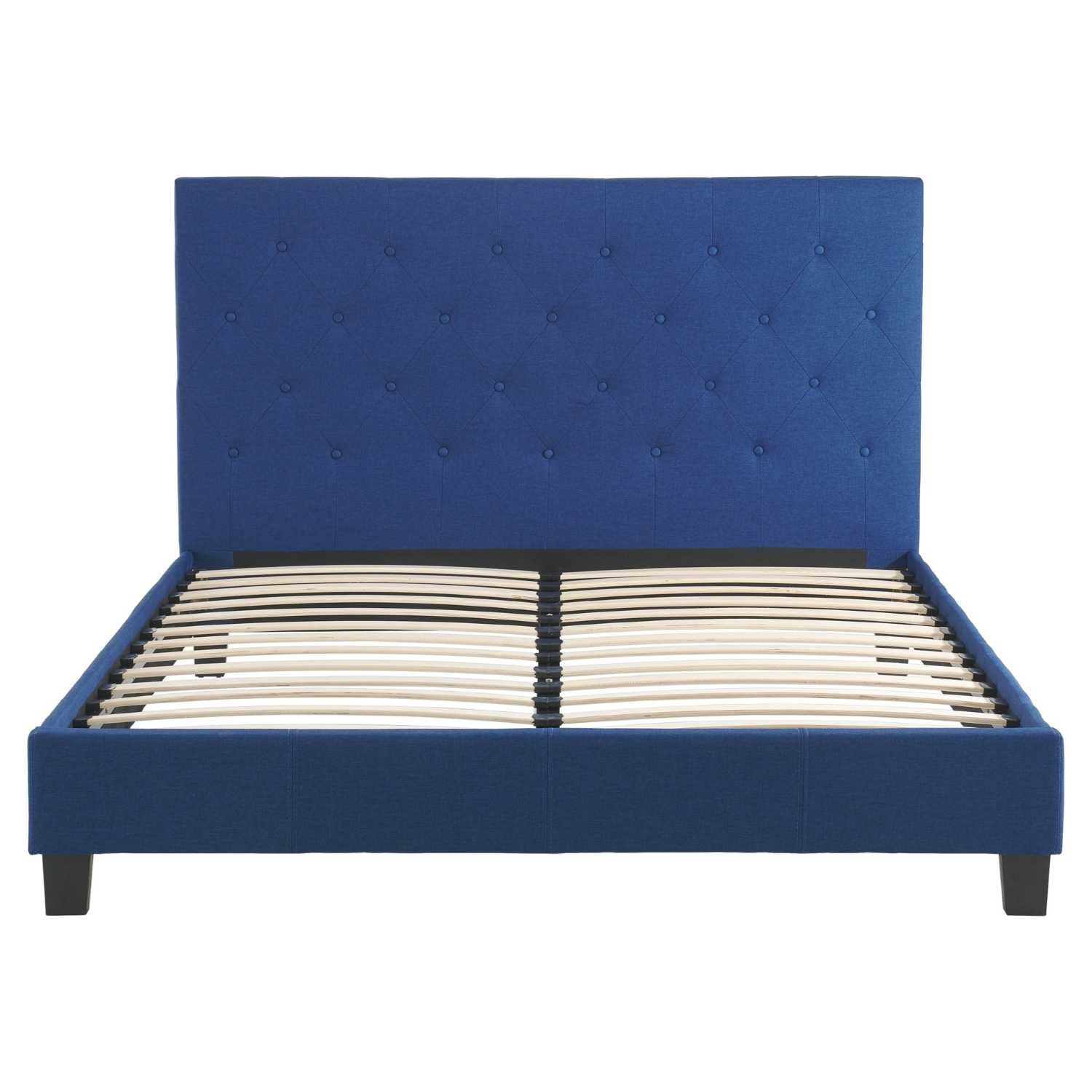 Blue Fabric Platform Bed T2366B