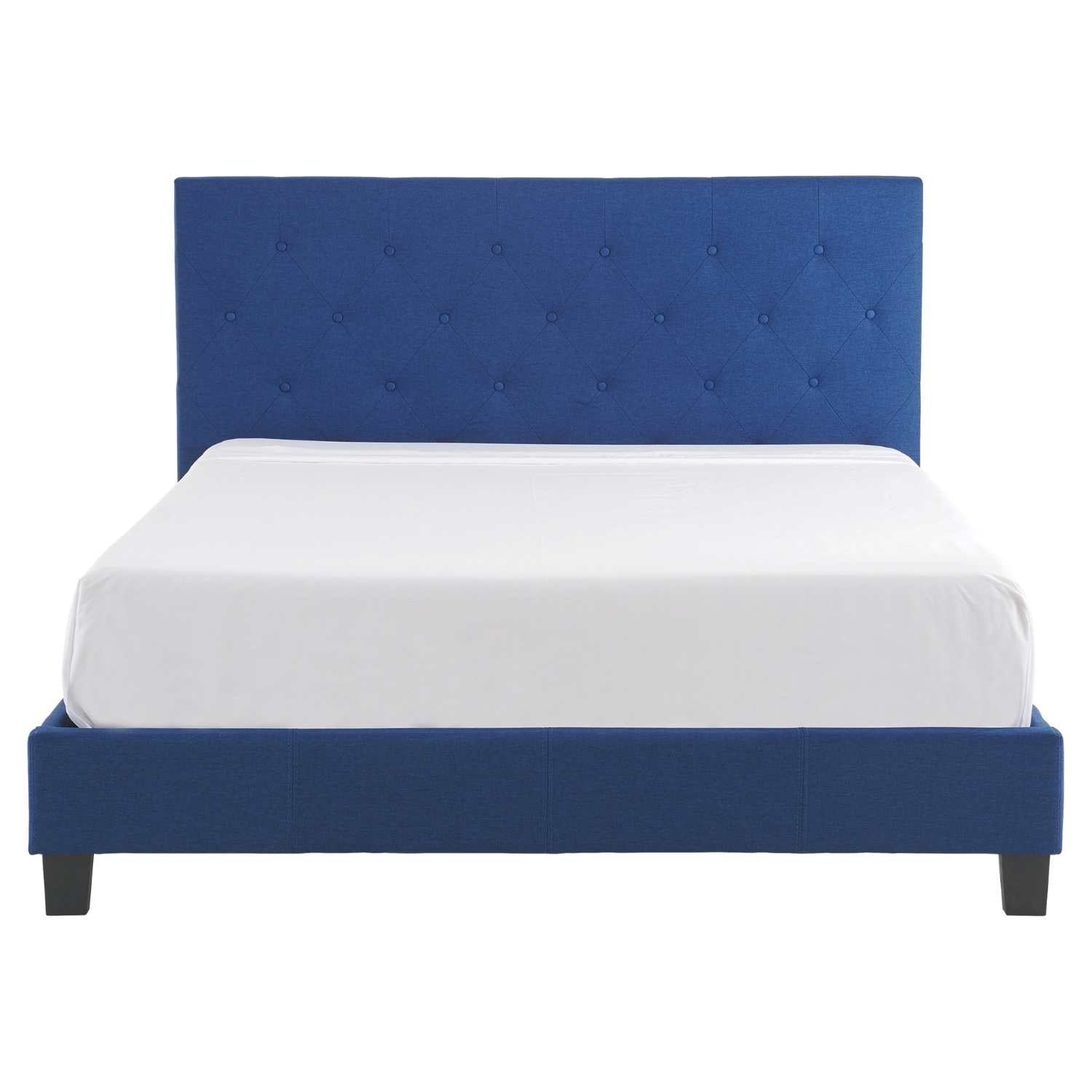 Blue Fabric Platform Bed T2366B