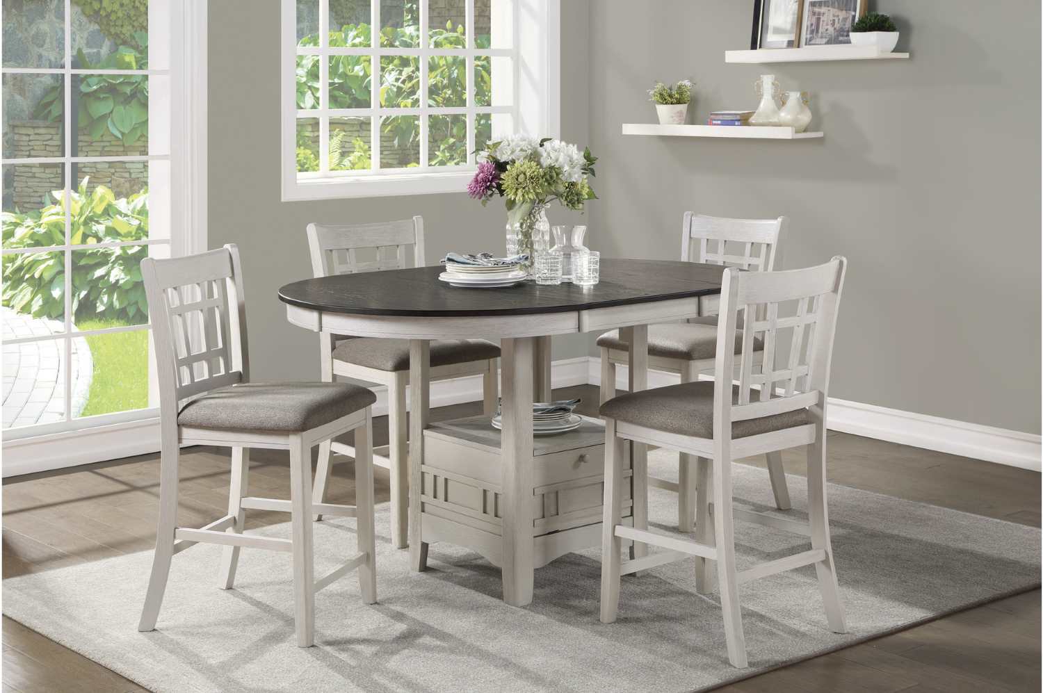 Junipero White Counter Height Dining Set 2423-36