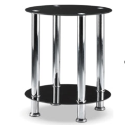 Black Tempered Glass Coffee Table Set #2600