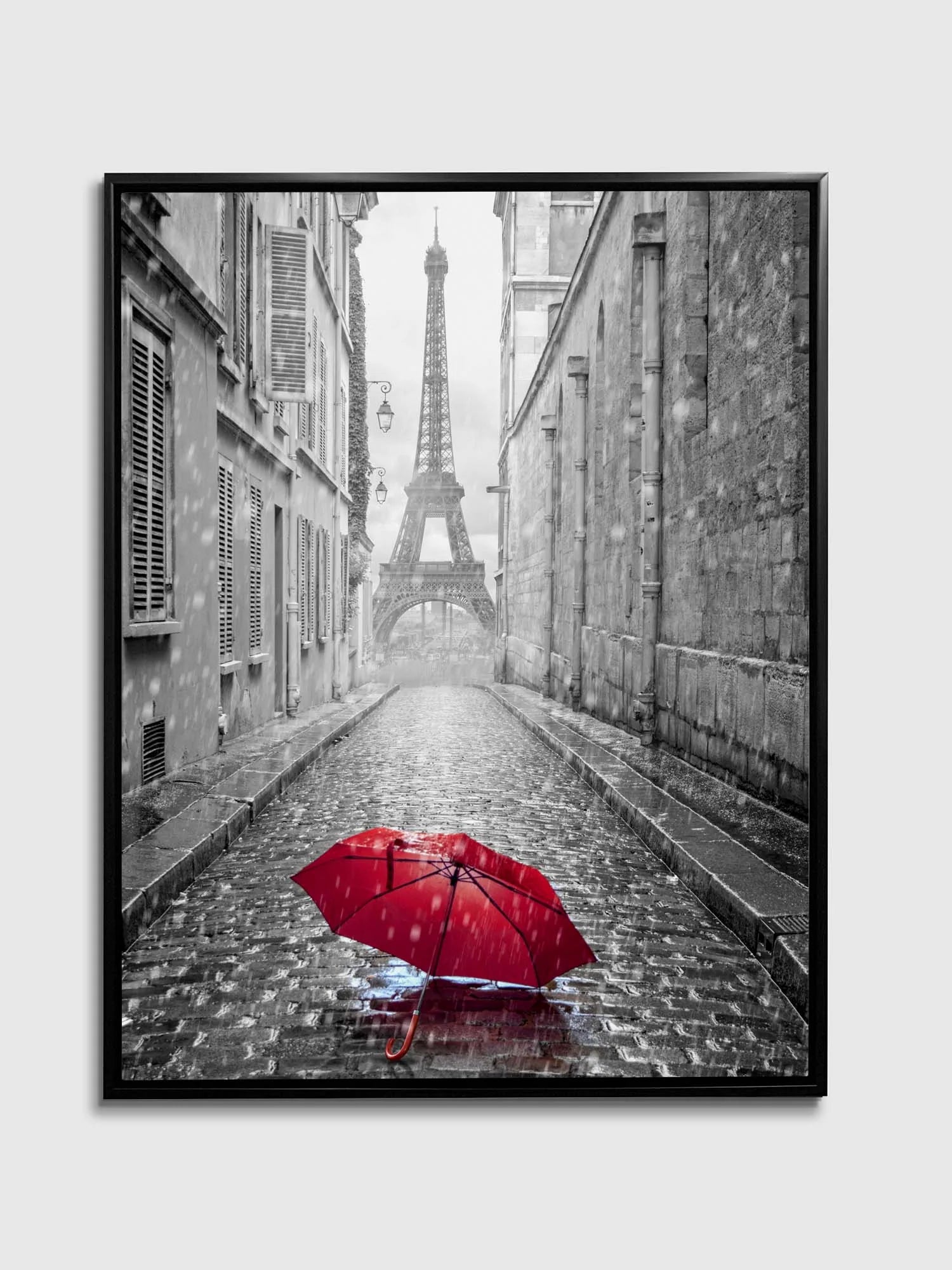 Red Umbrella Eiffel Tower Fine Art Canvas 36" x 48"
