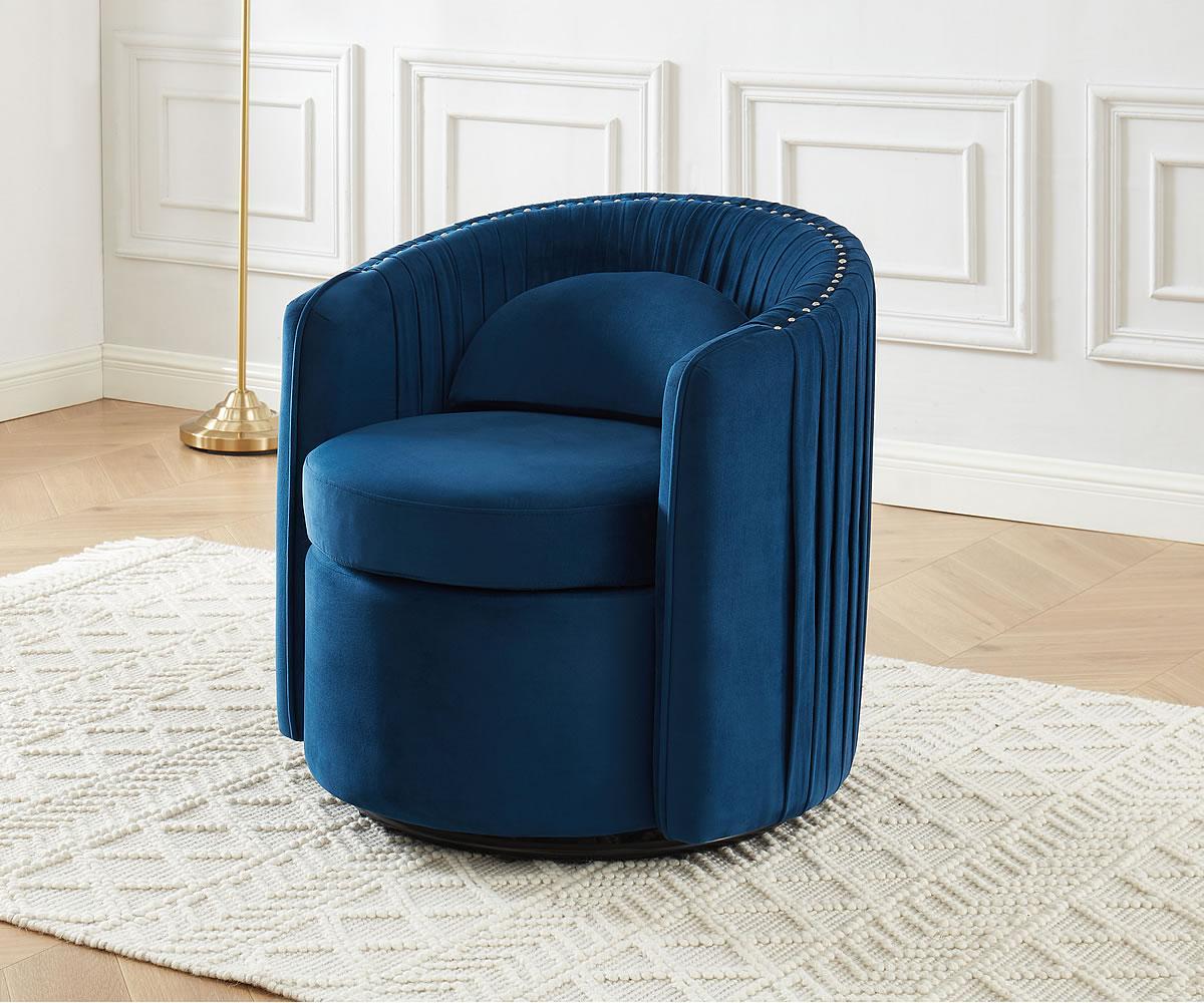 Sage Blue Velvet Fabric Accent Chair 120808