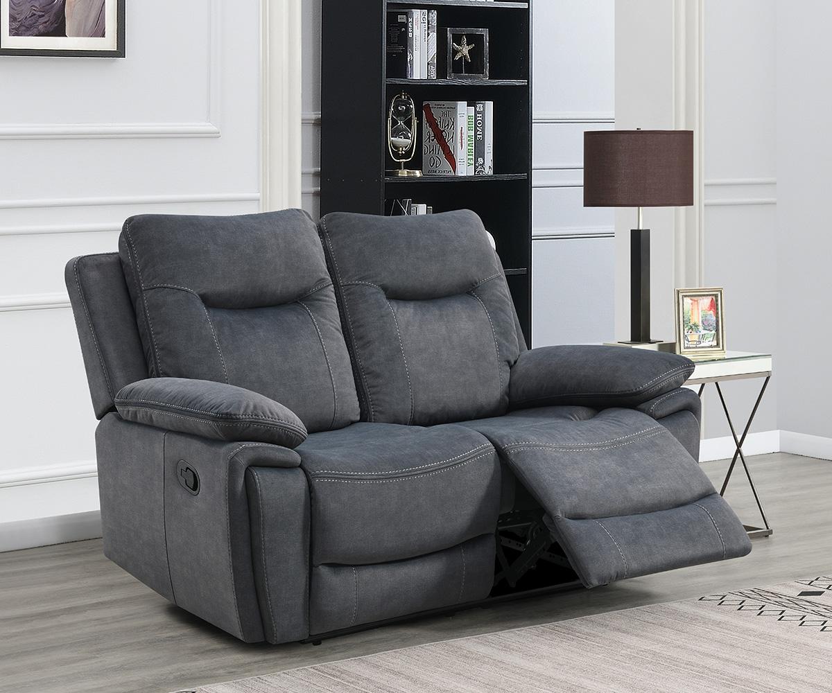 Finley Recliner Sofa Collection in Velour Fabric Material 9777