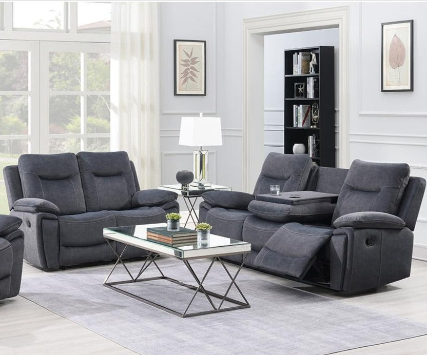 Finley Recliner Sofa Collection in Velour Fabric Material 9777