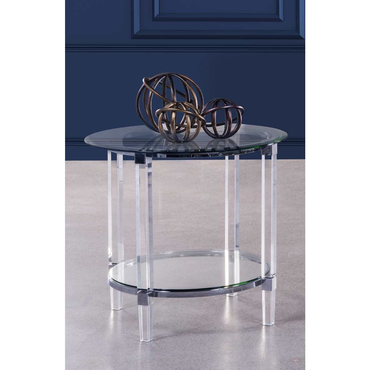 Lyrica Round End Table with Acrylic Legs 3656-04