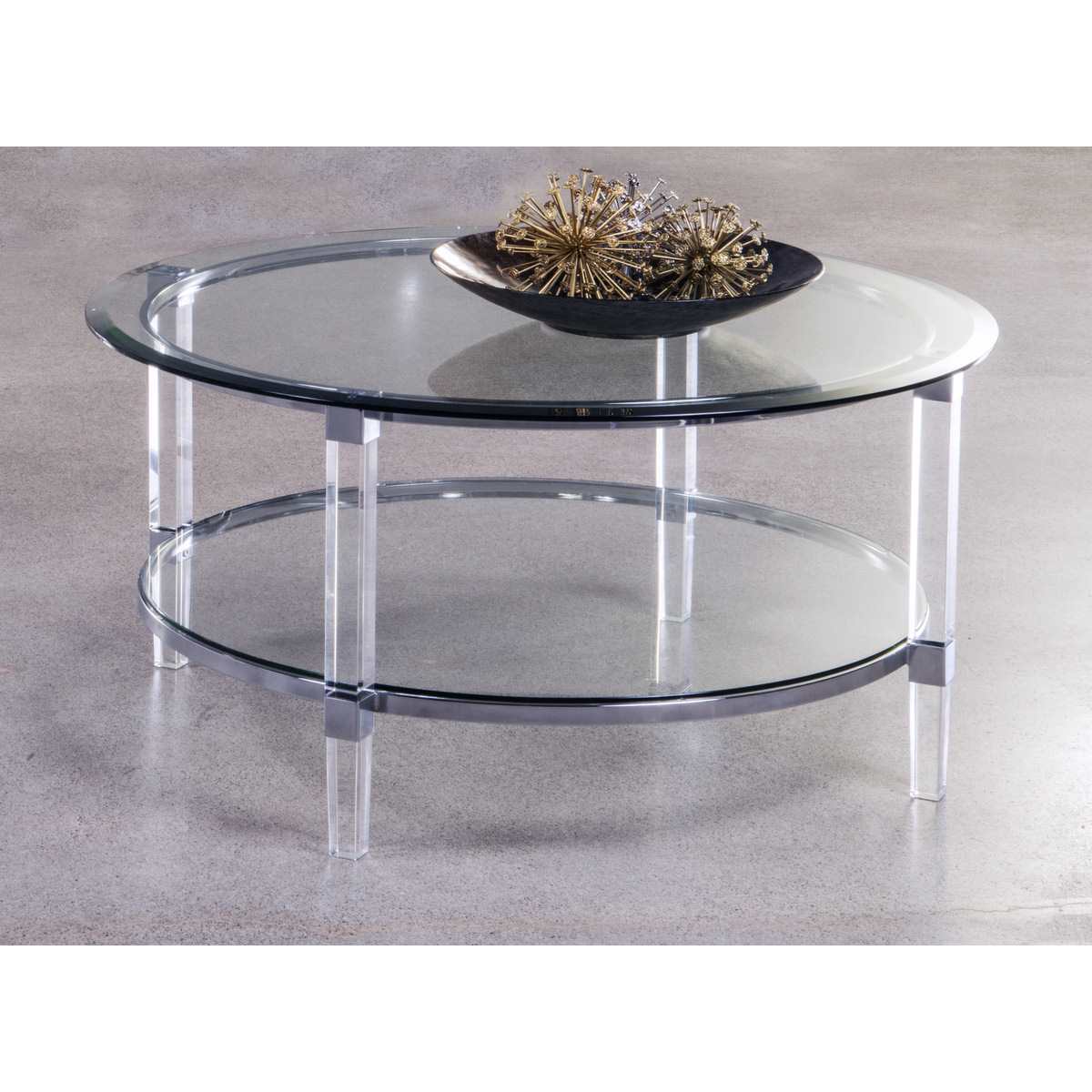 Lyrica Round Coffee Table Collection with Acrylic Legs 3656-01