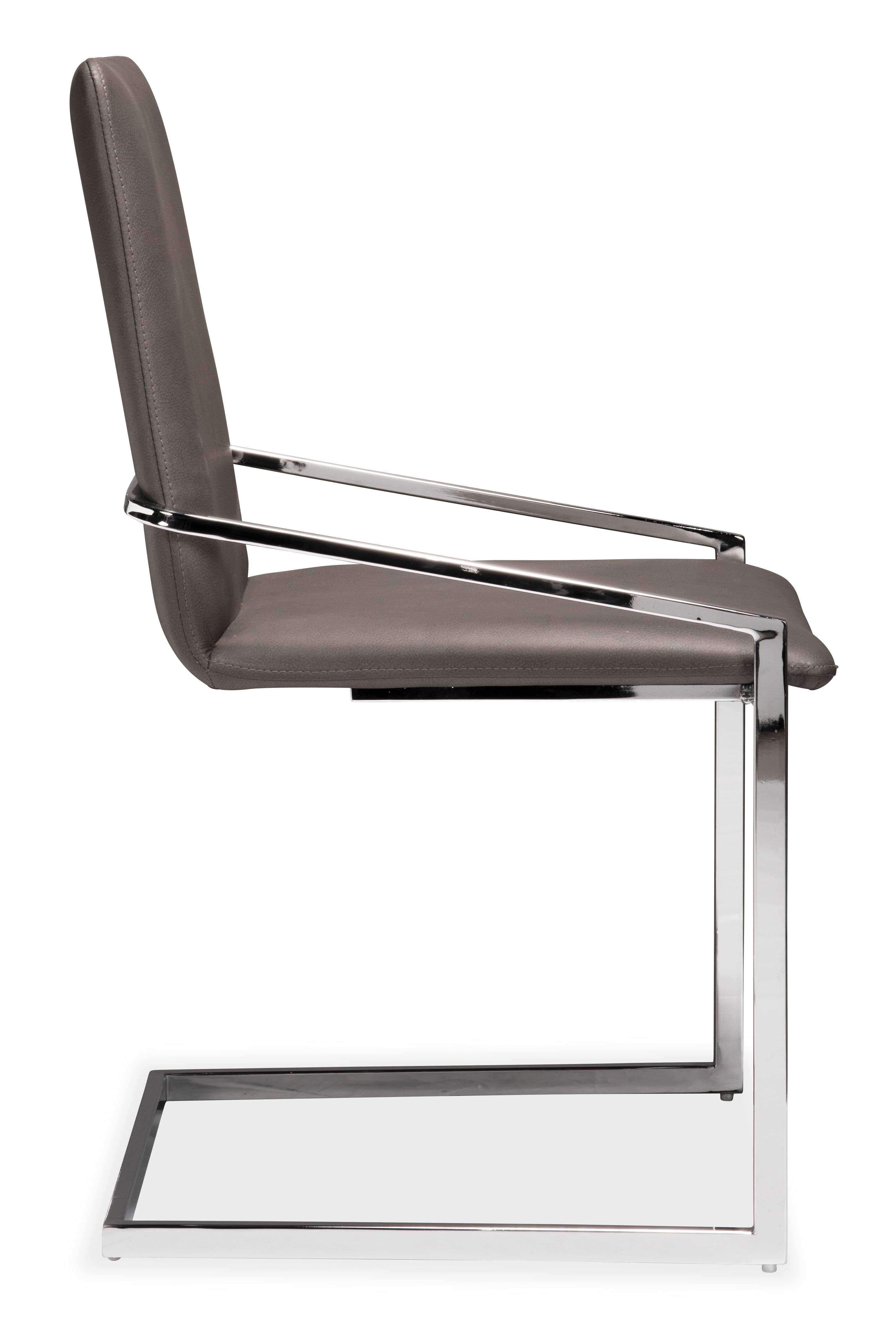 Jasmine Grey Faux Leather Dining Chair Set of 2 3656S-GY