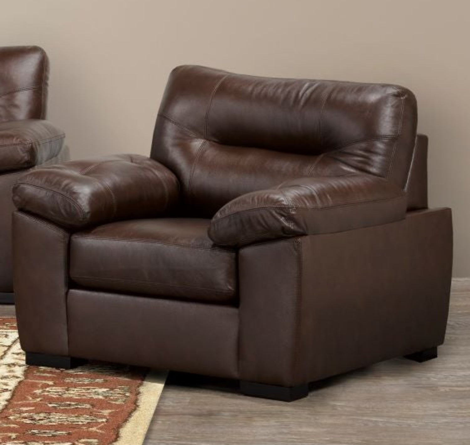 Canadian Made Genuine Top grain Leather Zurick Brown Chair 4060