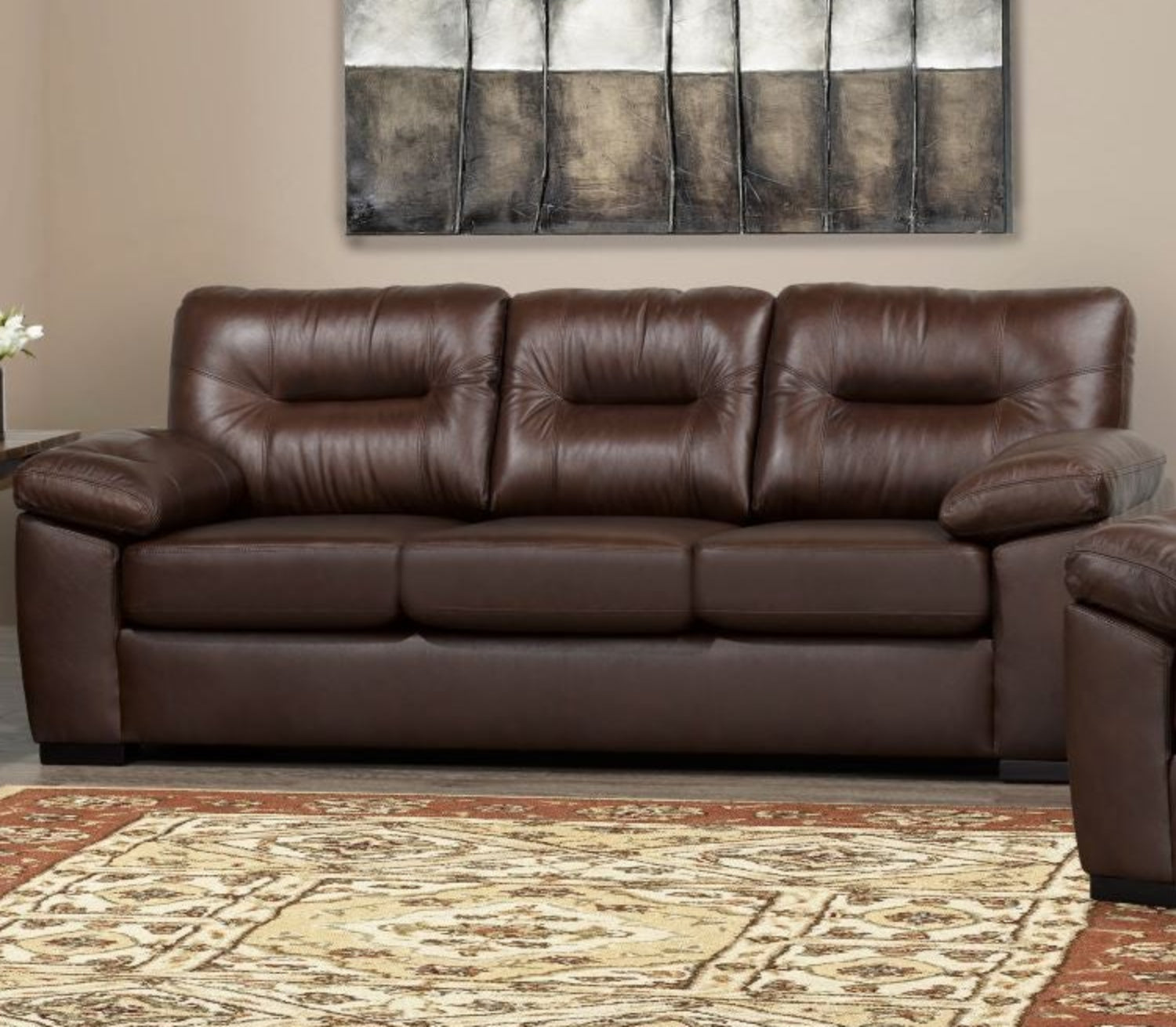Canadian Made Genuine Top grain Leather Zurick Brown Sofa 4060