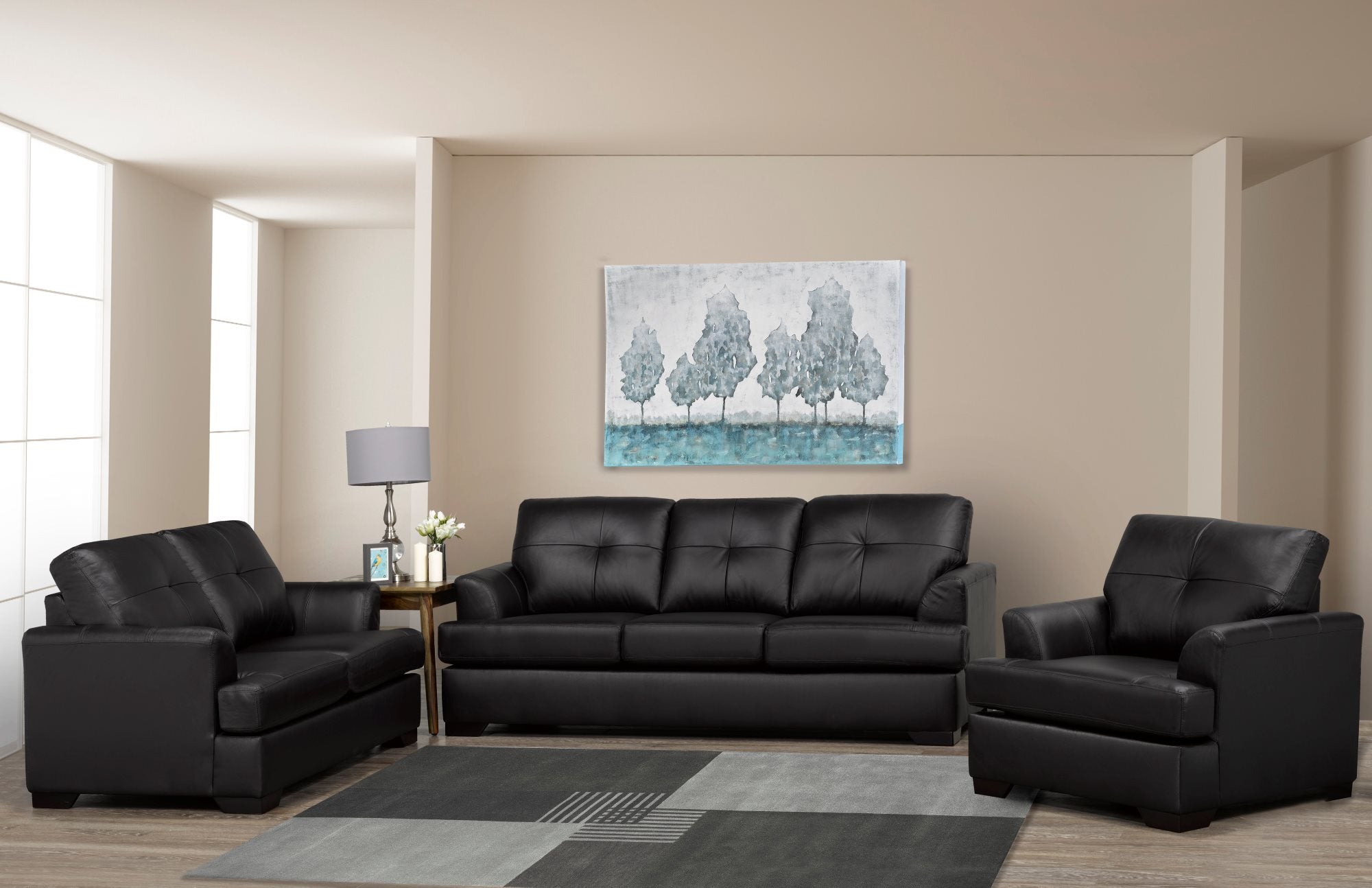 Canadian Made Genuine Leather Chair Zurick Black 4145