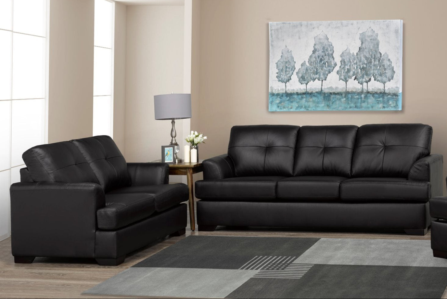 Canadian Made Genuine Leather Chair Zurick Black 4145