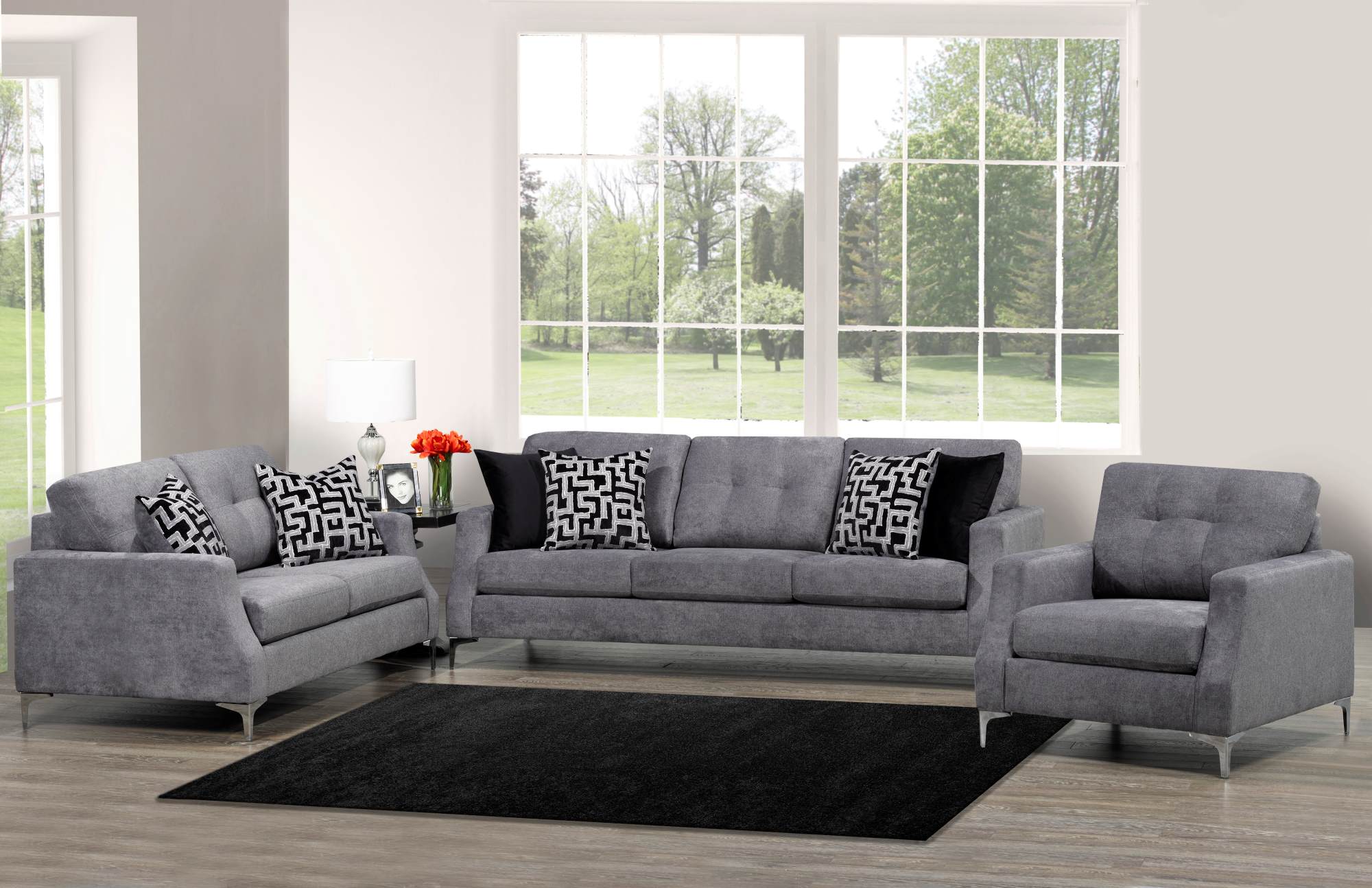 Canadian Made Sofa Collection In Gibson Graphite-4316