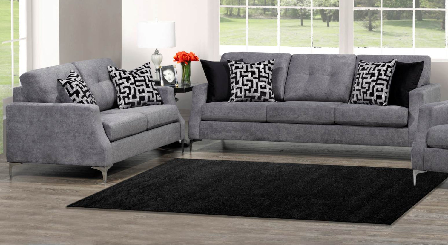 Canadian Made Sofa In Gibson Graphite-4316