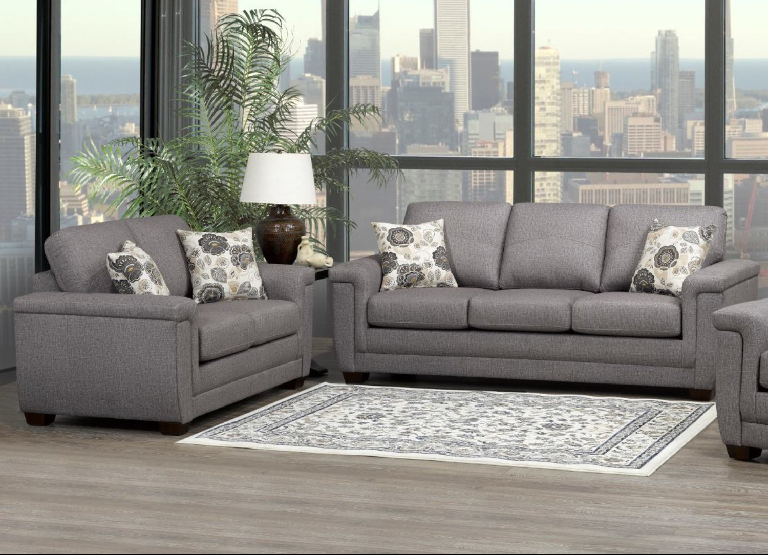 Canadian Made Trapeze 6 Fabric Sofa Set 4395