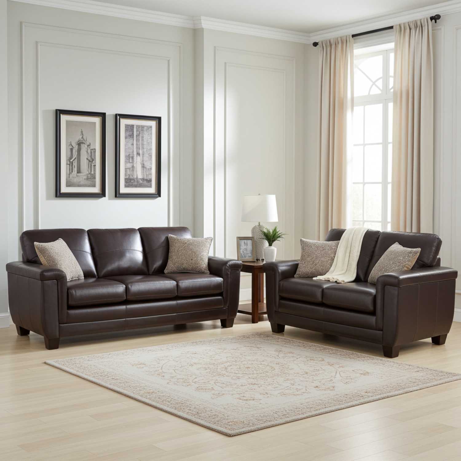 Canadian Made Zurick Cranberry Sofa Set 4395