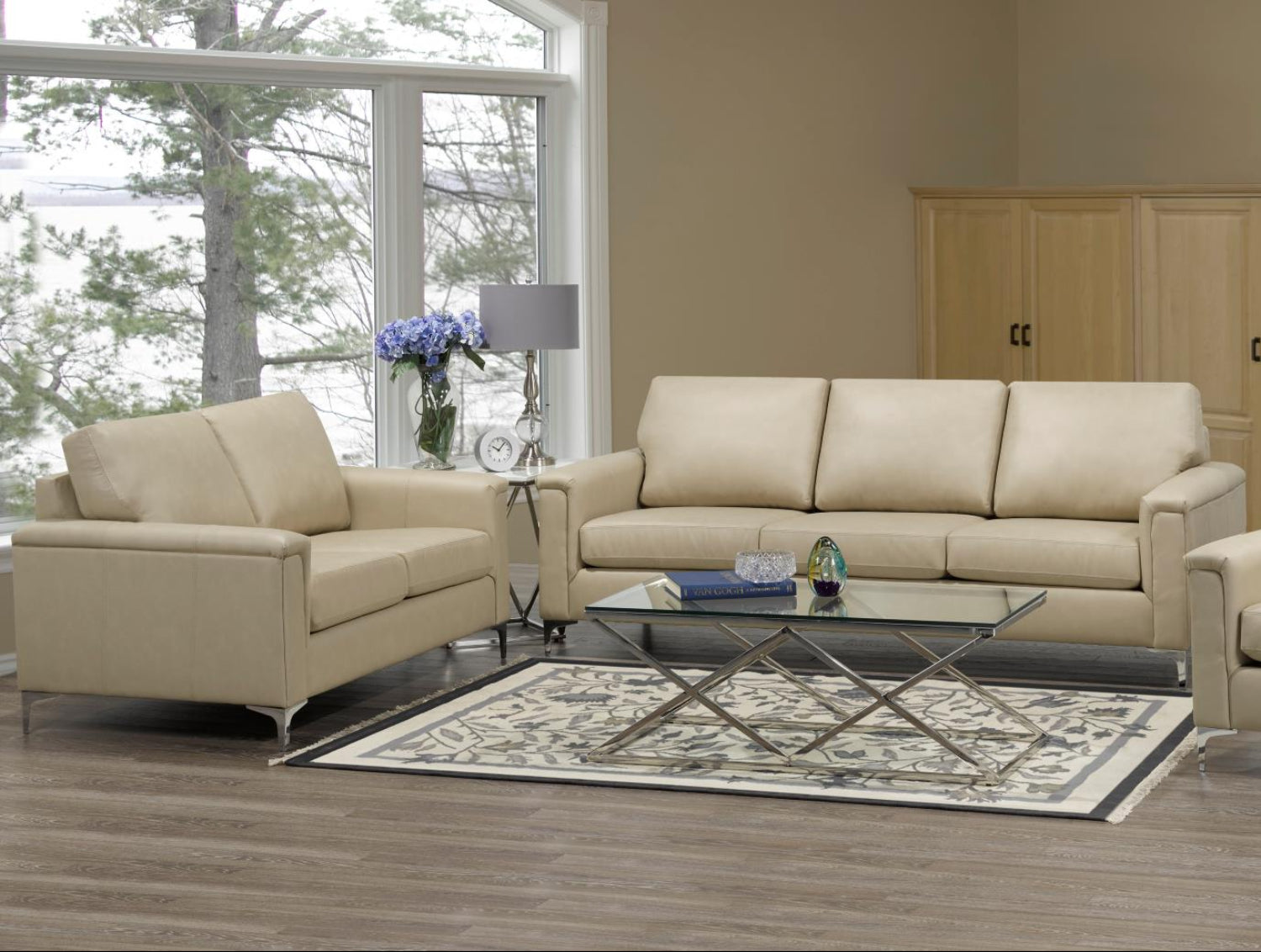 Canadian Made Genuine Top Grain Leather Zurick Ice Sofa 4414