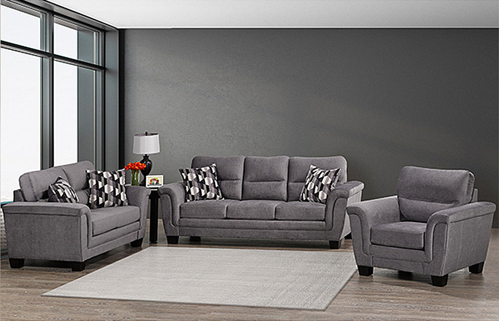 Canadian Made Beehive Smoke Fabric Loveseat 4415