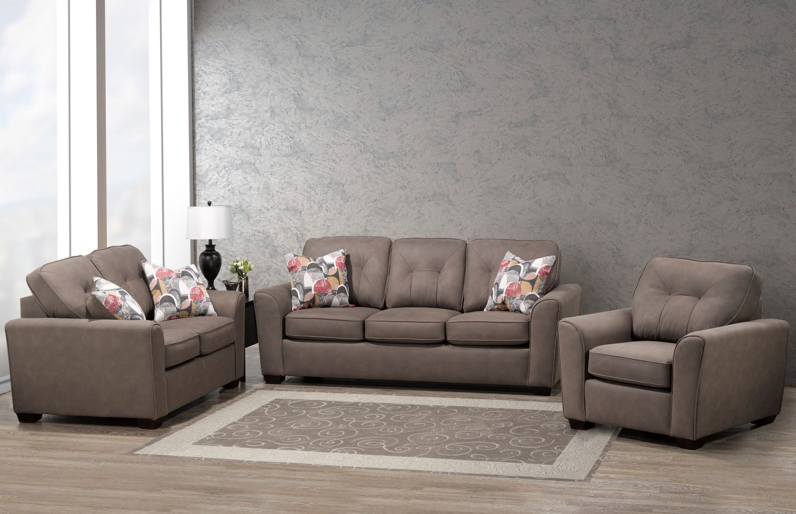 Canadian Made Svalbard Mocha Sofa Set 4424