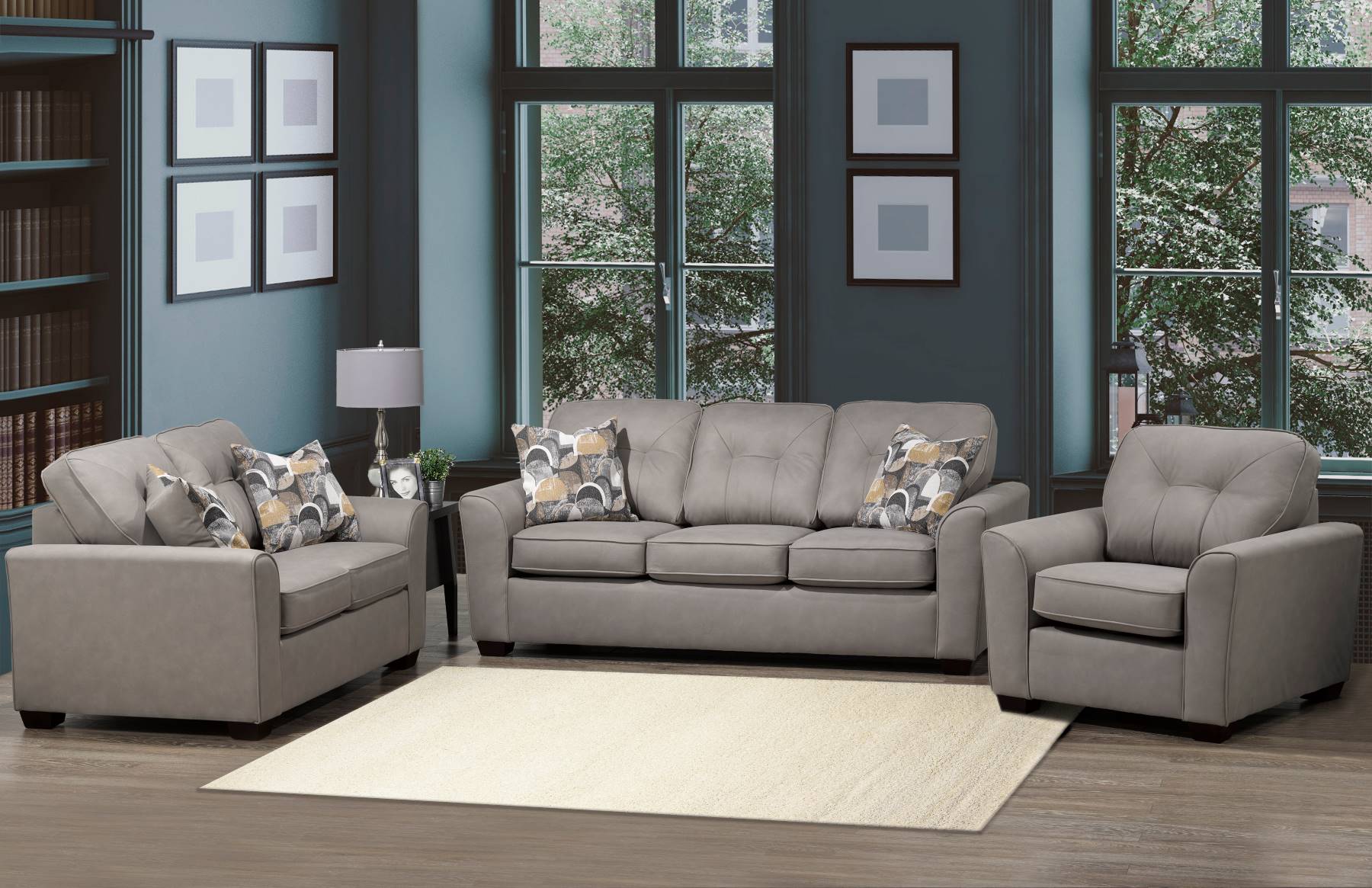Canadian Made Svalbard Slate Sofa Set 4424