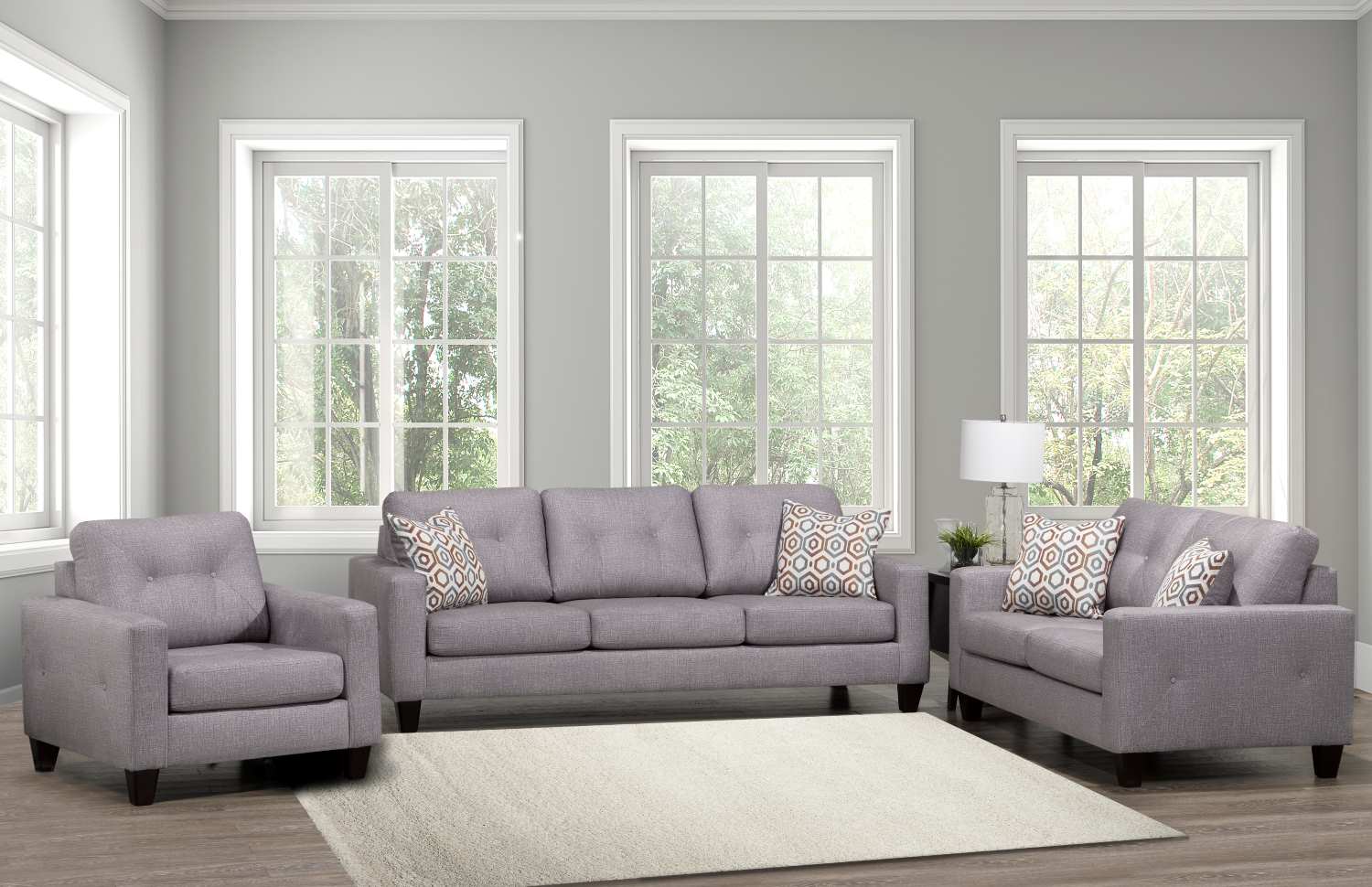 Canadian Made Hurman Grey Loveseat 4442